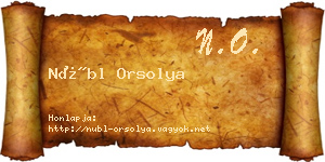 Nübl Orsolya névjegykártya
